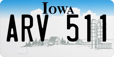 IA license plate ARV511