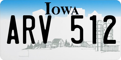 IA license plate ARV512