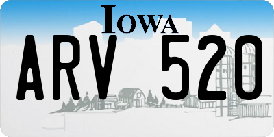 IA license plate ARV520