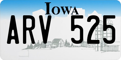 IA license plate ARV525