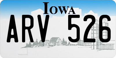 IA license plate ARV526