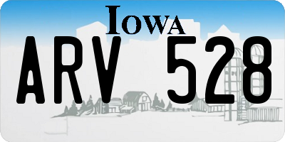 IA license plate ARV528
