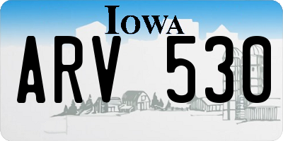 IA license plate ARV530