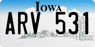 IA license plate ARV531