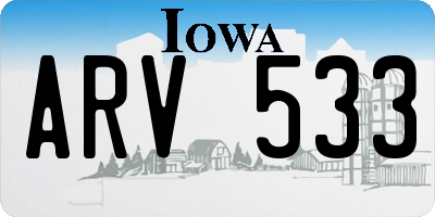 IA license plate ARV533