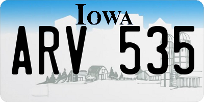 IA license plate ARV535
