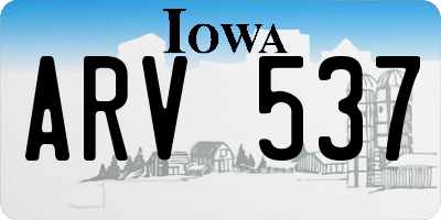 IA license plate ARV537