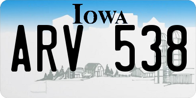 IA license plate ARV538