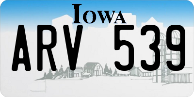 IA license plate ARV539
