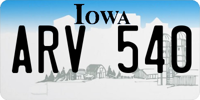 IA license plate ARV540