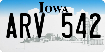 IA license plate ARV542