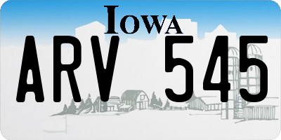 IA license plate ARV545