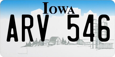 IA license plate ARV546