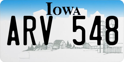 IA license plate ARV548