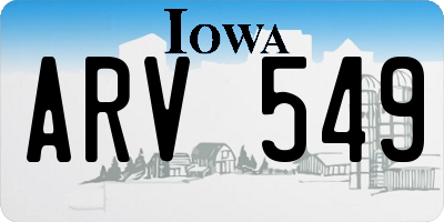 IA license plate ARV549