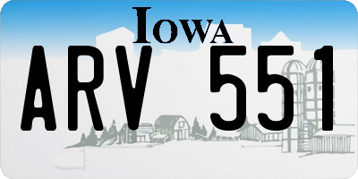 IA license plate ARV551
