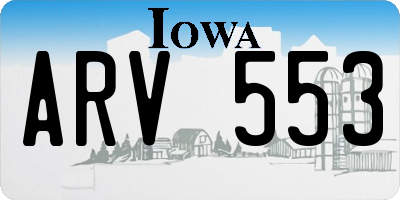 IA license plate ARV553