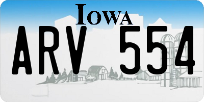 IA license plate ARV554