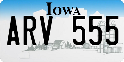 IA license plate ARV555