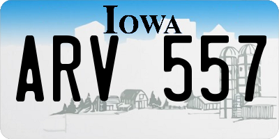 IA license plate ARV557