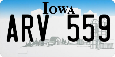 IA license plate ARV559
