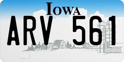 IA license plate ARV561