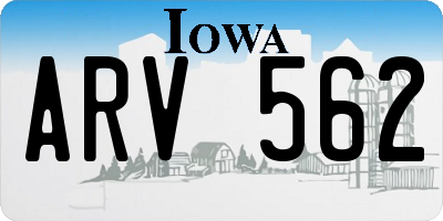 IA license plate ARV562