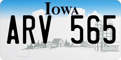 IA license plate ARV565