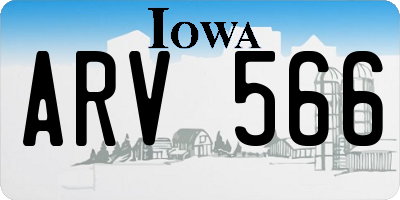 IA license plate ARV566