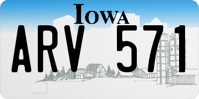 IA license plate ARV571