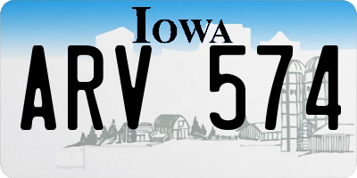 IA license plate ARV574