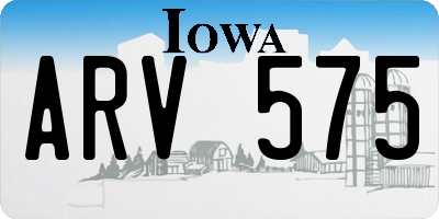 IA license plate ARV575