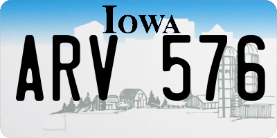 IA license plate ARV576