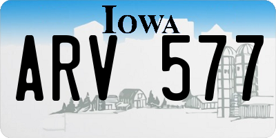 IA license plate ARV577