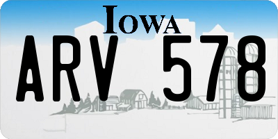 IA license plate ARV578