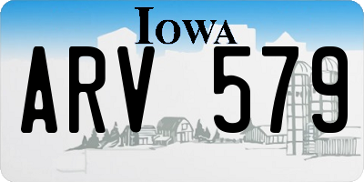 IA license plate ARV579