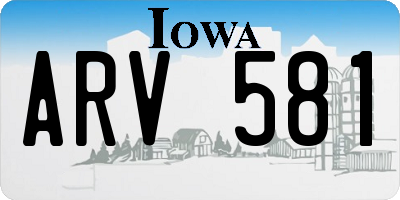 IA license plate ARV581