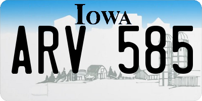 IA license plate ARV585
