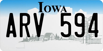 IA license plate ARV594