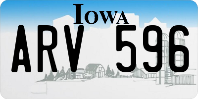 IA license plate ARV596