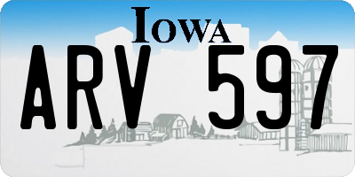IA license plate ARV597