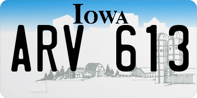 IA license plate ARV613