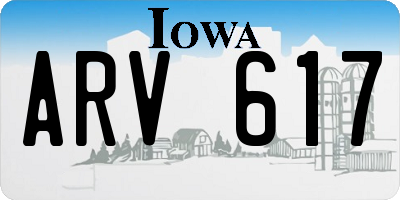 IA license plate ARV617