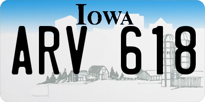 IA license plate ARV618