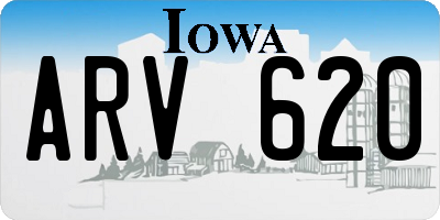 IA license plate ARV620