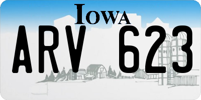 IA license plate ARV623