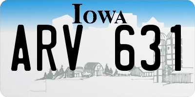 IA license plate ARV631