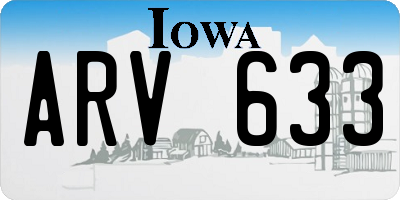IA license plate ARV633
