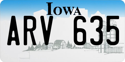 IA license plate ARV635