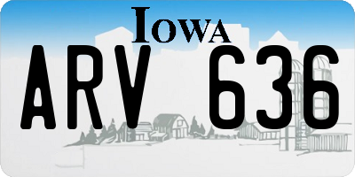 IA license plate ARV636